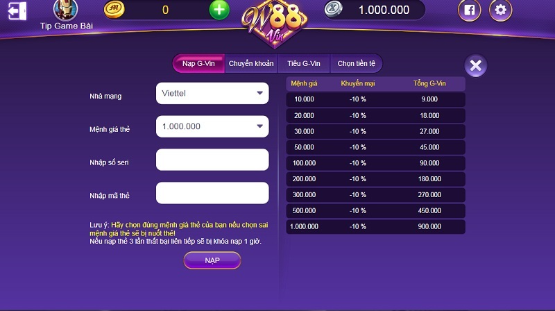 W88 Vin – Cổng game bài đổi thưởng nhận tiền tươi, thóc thật